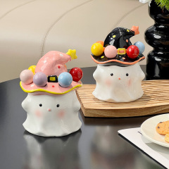 クリエイティブマジックゴーストフルーツフォークセット家庭用ステンレス鋼デザートフォークハイエンド収納瓶フルーツフォークボックス