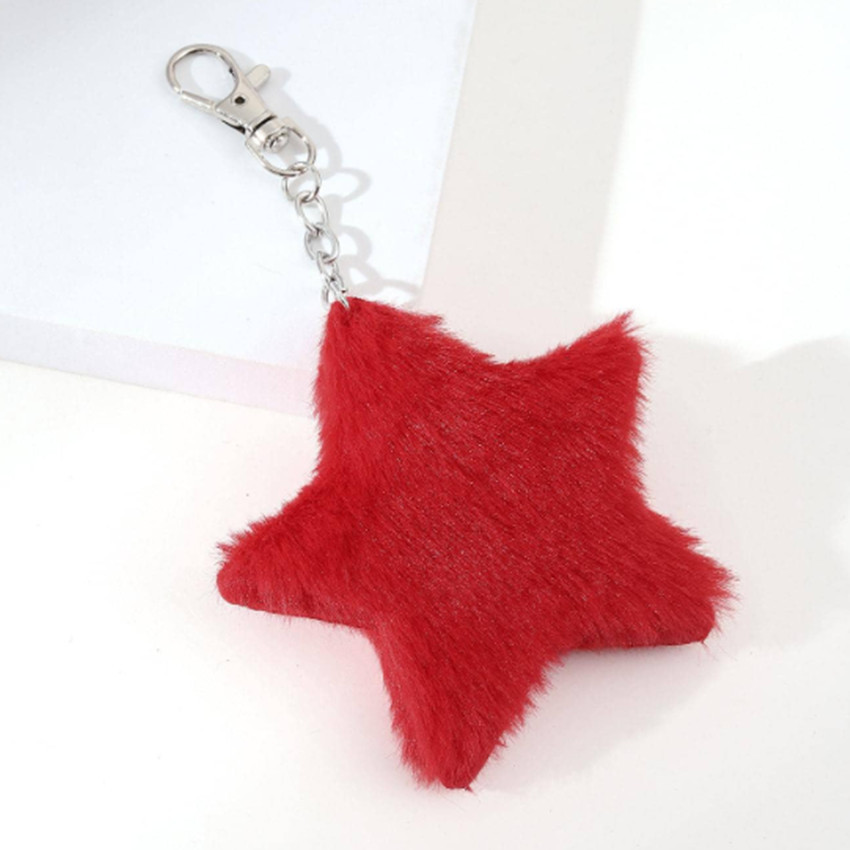 15g Weight Bag Pendant, Keychain Classification 1 Piece Quantity Daily, Street Occasion Imitation fur, Alloy Material Star Pattern Cute Style 1 Piece Cute Star Imitation Fur Alloy Bag Pendant Keychain 7