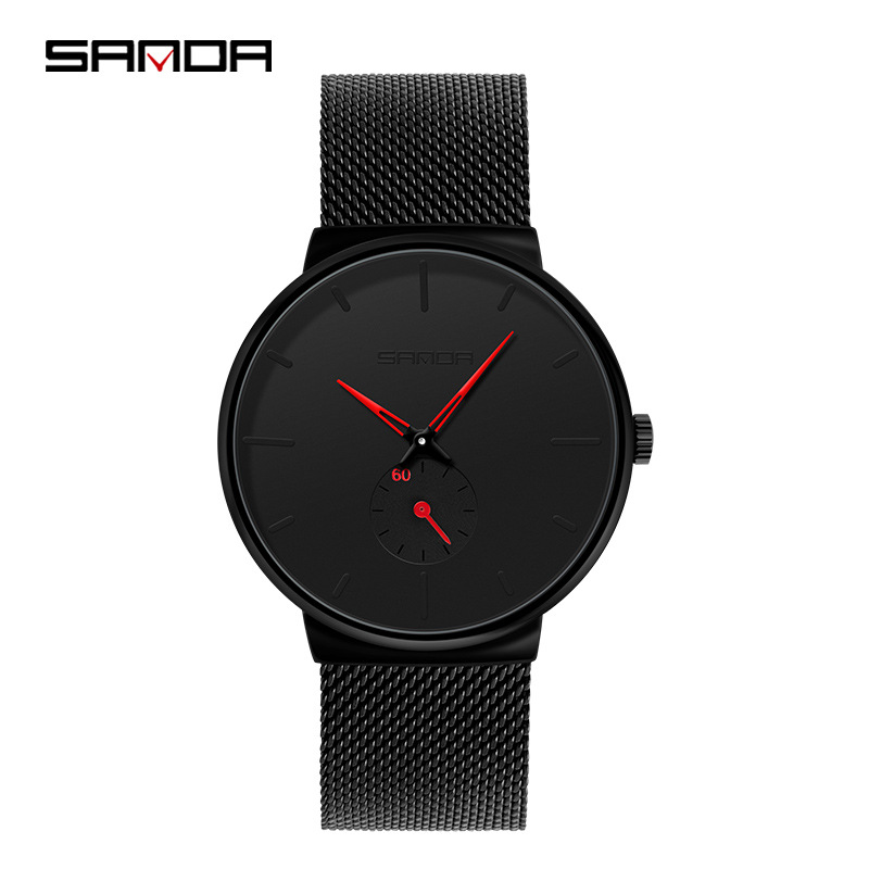 SANDA P1059 reloj casual para hombre simple independiente segunda mano sincronización Milán malla Correa reloj de moda