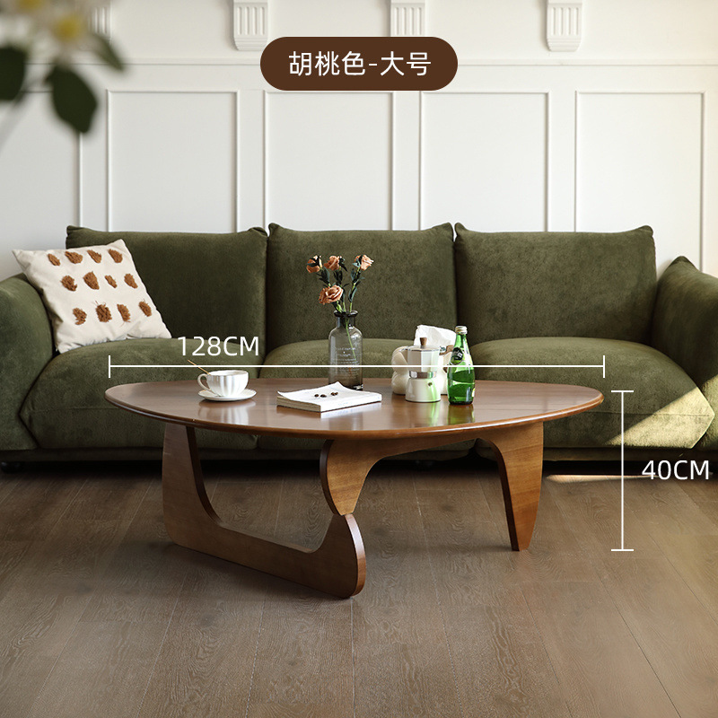 Madera sólida nueva mesa de té triangular nórdica en forma de mesa de té retro simple y moderna sala de estar japonesa para el hogar
