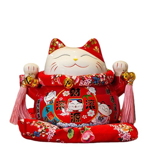 Lucky Cat Ornament Opening Large Ceramic Piggy Bank Shop Home Living Room Creative Gift Ornament