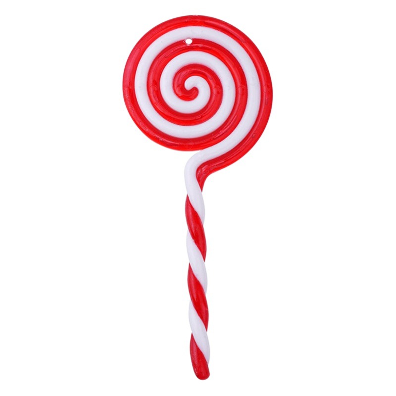 Precio de fábrica en stock acrílico artificial muleta decoración árbol de Navidad pequeña muleta acrílico caramelo colgante traje de Navidad