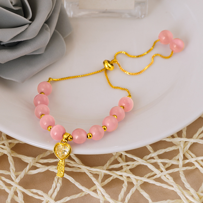 Nueva pulsera de perlas ajustable multi-color de las mujeres Vietnam oro pulsera nicho todos los partidos accesorios regalo simple