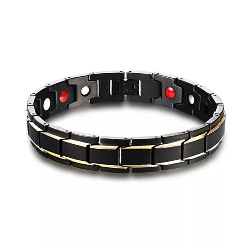Detachable Magnet Bracelet Couple Bracelet Men's Bracelet Quantum Magnetic Black Gold Anti-Static Gift for Men and Women