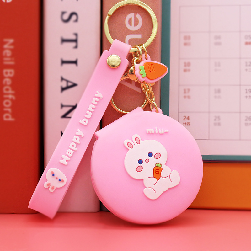 Nuevo espejo redondo pequeño portátil de dibujos animados lindo corazón de niña espejo de maquillaje plegable dormitorio vestidor espejo venta directa de fábrica