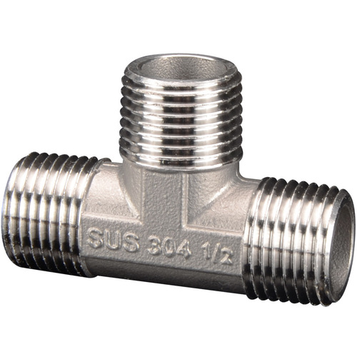 304 Stainless Steel Fitting Accessories: 4mm Water Pipe Tee, Elbow, Spacer, and Direct Pipe Connector—6mm Male to 4mm Female/Inch Threaded Ends