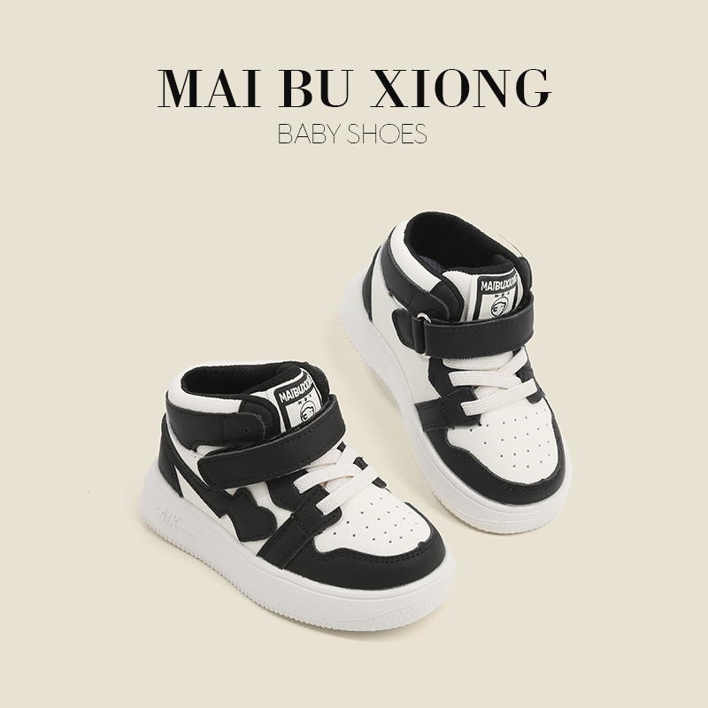 Bebek yürümeye başlayan çocuk ayakkabıları sonbahar bebek kız spor ayakkabıları yüksek üst tahta ayakkabılar her bir ayakkabı günlük ayakkabılar_voghion.com