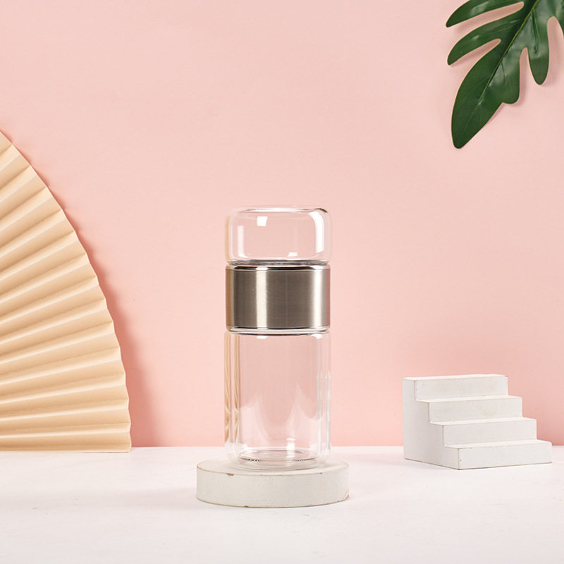 Nuevo transparente té separación vidrio hogar Oficina aislado taza de agua portátil hombres y mujeres té regalo