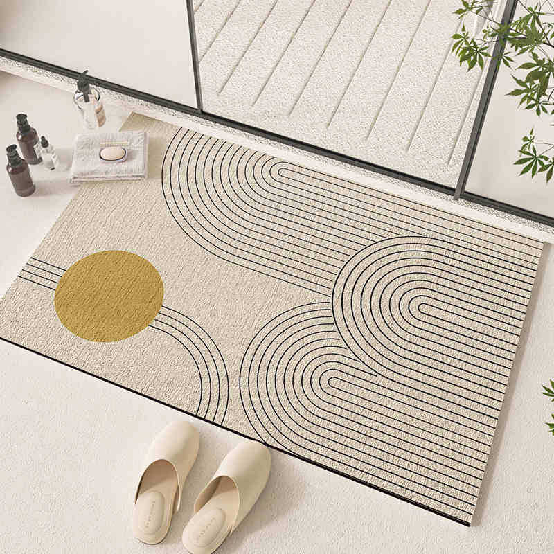 La alfombra de barro de diatomeas Wabifeng absorbe agua, es resistente a la suciedad y es fácil de cuidar.