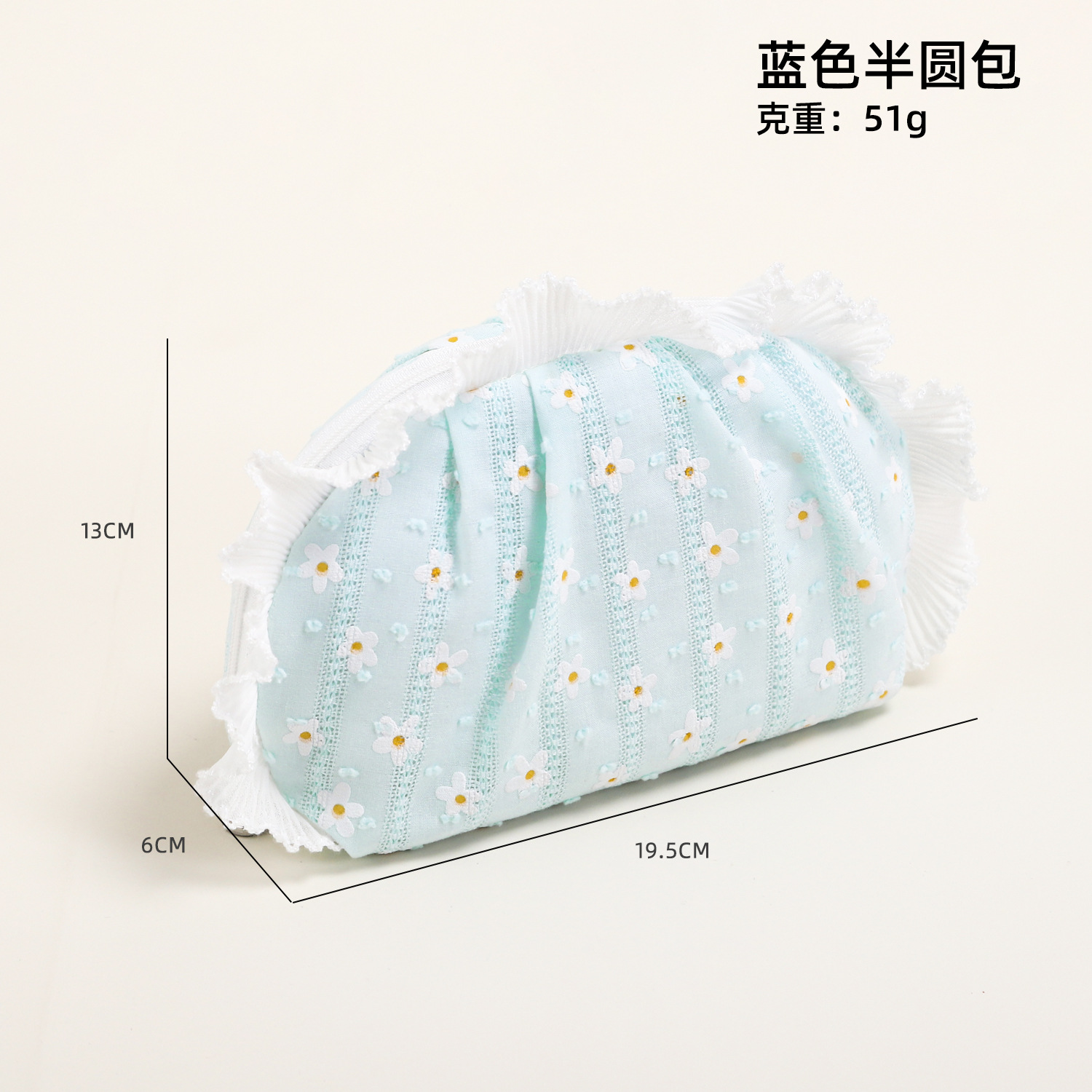 파란색 반원형 가방