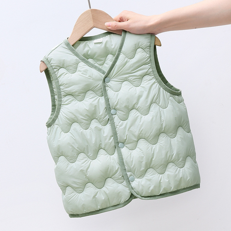 Otoño y invierno nuevos chalecos de niños de moda para niños de mediana edad, ropa de algodón delgada, chalecos de ropa interior y ropa exterior