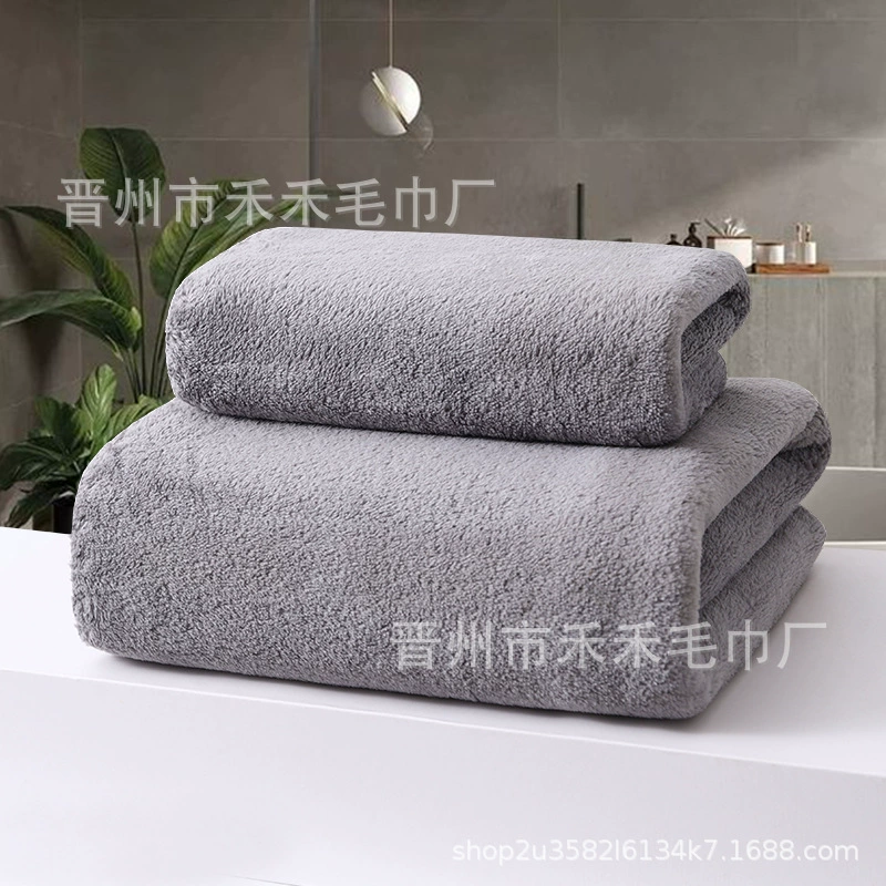 Хлопковое полотенце Coral fleece, утолщённый плюш, размеры 35×75 и 70×140 см, несколько цветов
