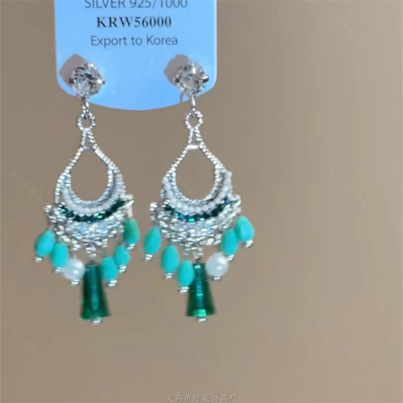 Серьги, с позолоченными штифтами и ушной крючок варианты, жемчужина и цветочный китайский стиль, множество цветов