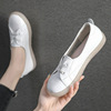 White shoes, universal footwear flat platform, genuine leather, 2023 collection, plus size