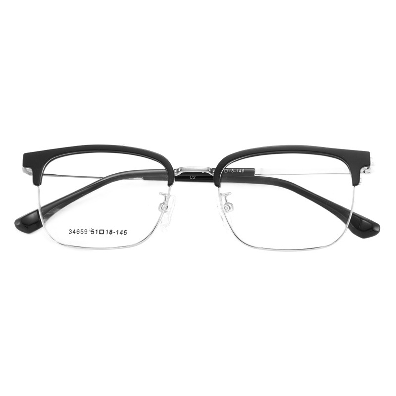 El marco de cejas de aleación masculina de polietileno, marcos de gafas de ocio de negocios, diseño de anillo de goma de oro para la miopía Danyang lote