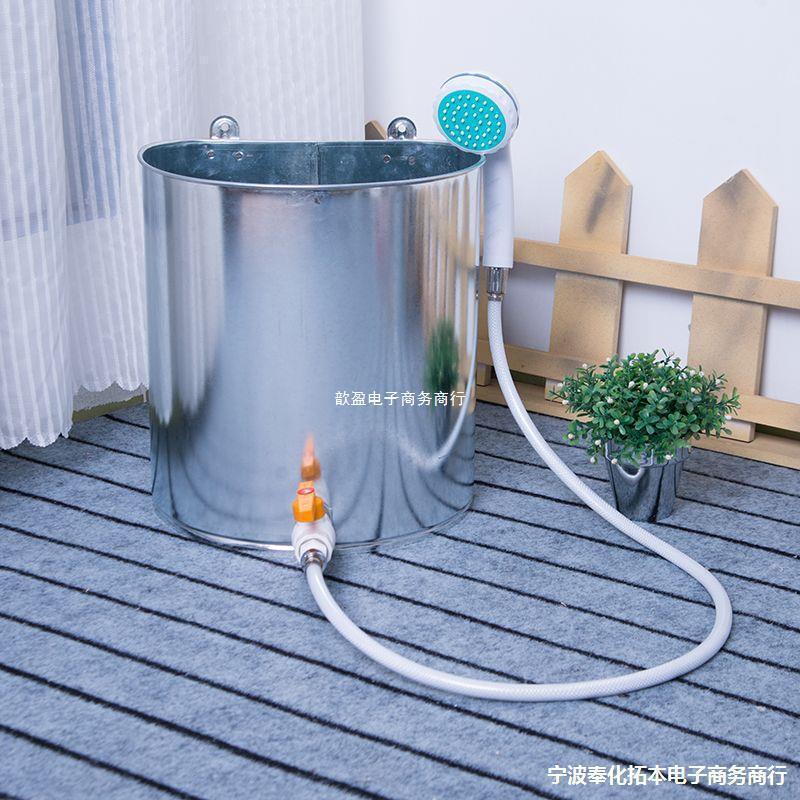 Shampoo Bucket, Barber Shop, Shower, Bath, Hand and Vegetable Basin, Dormitory Household Simple Wall-mounted Old Style White Iron Bucket