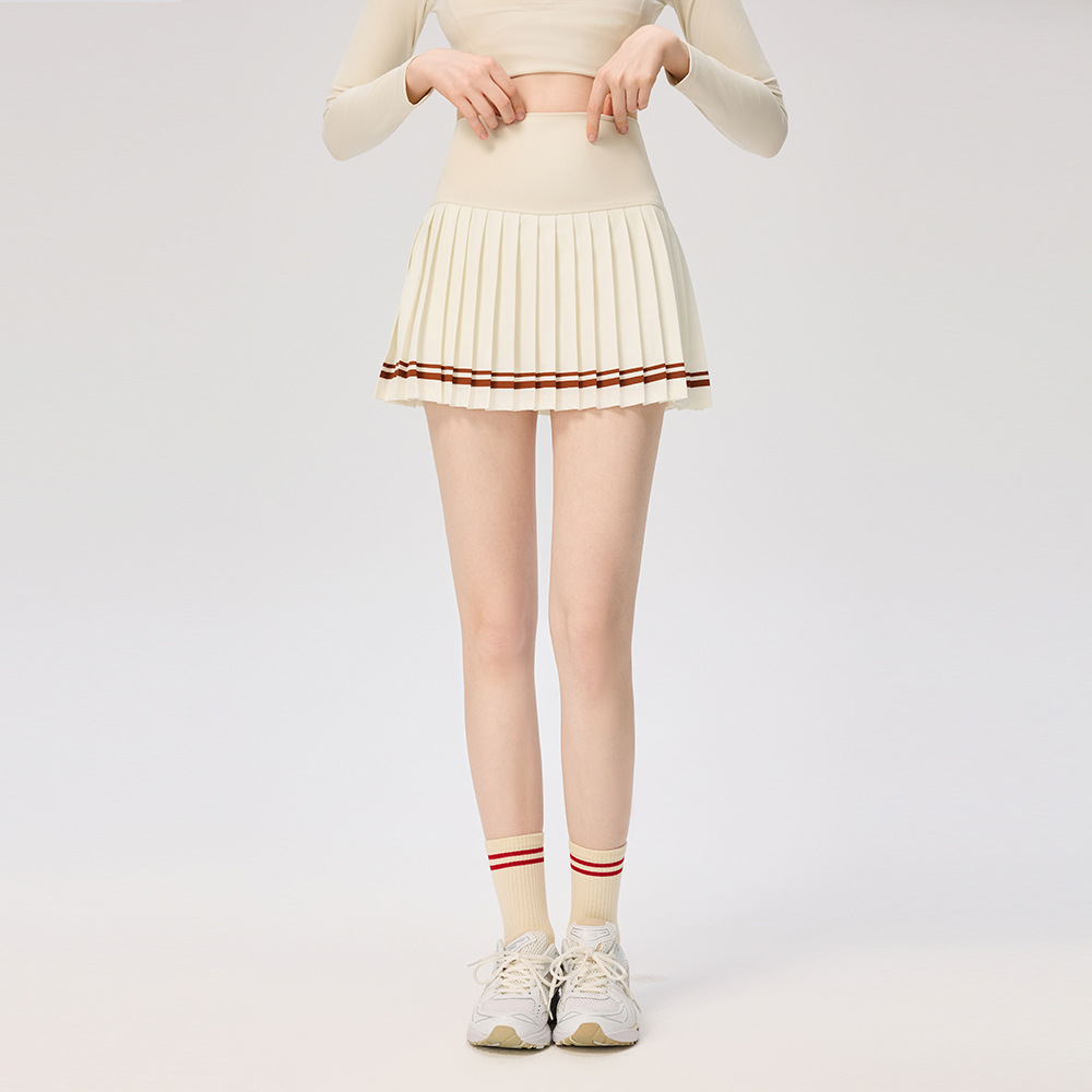 Traje de tenis deportivo delgado y delgado, vestido corto de manga larga, cremallera, camiseta de cuello alto, ropa de tenis de dos piezas.