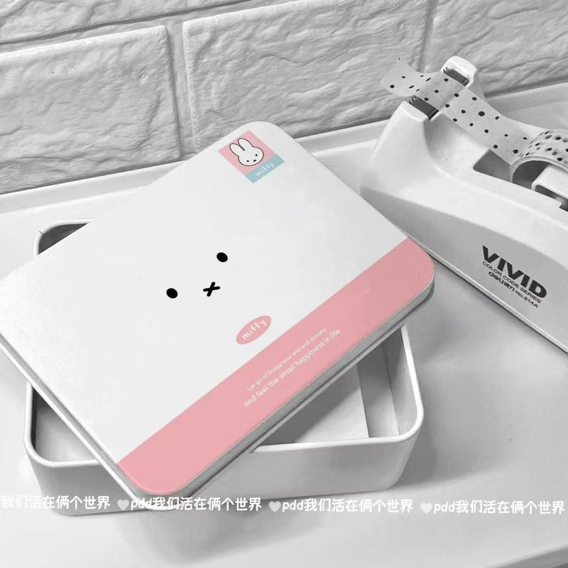 可爱米菲兔自嘲熊铁盒收纳贴纸咕卡追星专辑小卡桌面收纳手账素材|undefined