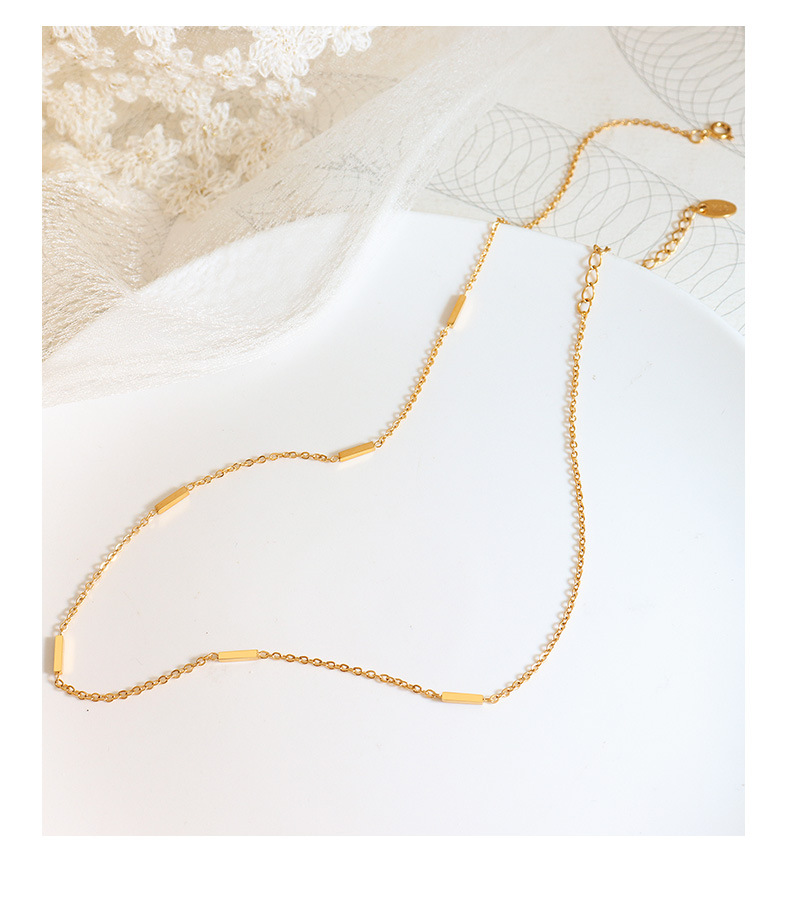 1 Piece Simple Style Rectangle Titanium Steel Plating Necklace_colorza_5