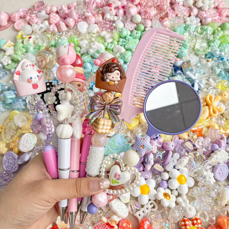 【Gubu Mixed Beads】Cute Colorful Acrylic Mixed Loose Beads DIY Beaded Pen Accessories Materials