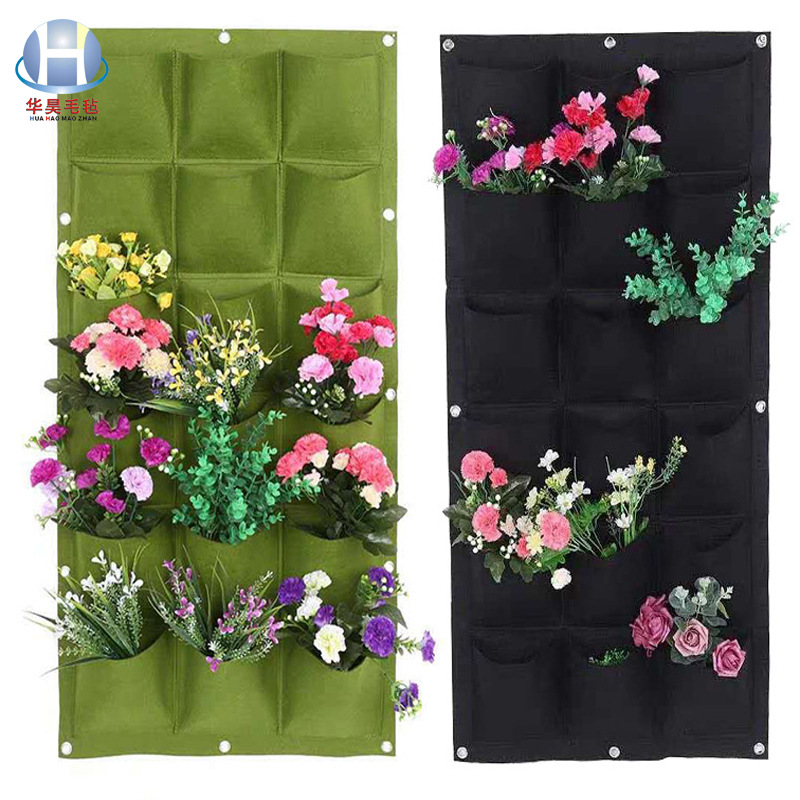 供应室内绿色植物墙 立体毛毡种植袋 墙挂毛毡种植袋