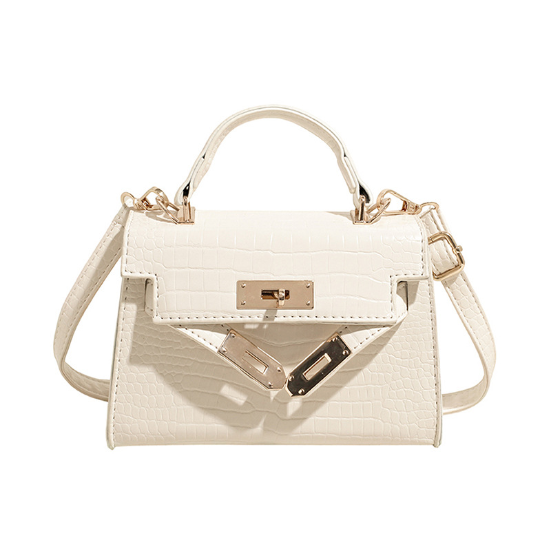 Bolso cuadrado pequeño portátil de alta gama para mujer 2025 nuevo patrón de cocodrilo platino Kelly bolso bandolera de moda