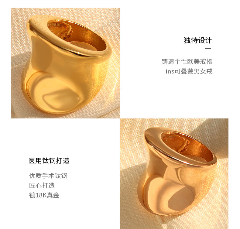 Fashion Handmade Arc Titanium Steel Ring display picture 4