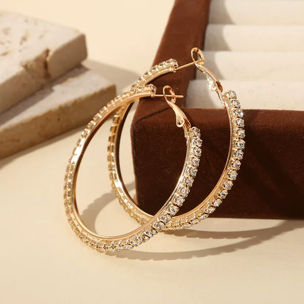 South Korea Cool Style INS Niche Design Light Luxury Elegant Earrings Earrings New Internet Celebrity Diamond C- shaped Ear Ring Trend