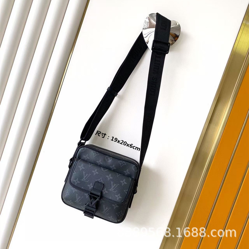 直販クロスボーダー m lv メンズバッグ レディースバッグ 本革メッセンジャーバッグ チェーンバッグ ボックスバッグ スリーインワン ブラック ウォリアー ピローバッグ|undefined
