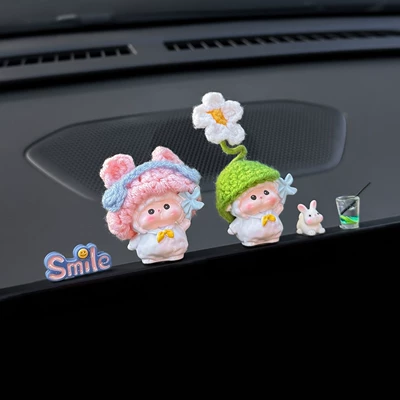 Car Accessory, Cute and Therapeutic – Car ornaments - 2-pack-combination-fourwindmill-lamb-pink-hat-lamb