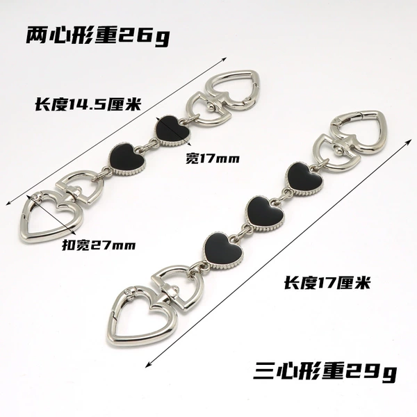 Heart Button-Heart Shaped Silver and Black