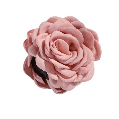 High-end princess-style rose hair clip in multiple colors, elegant and sophisticated fabric shark clip with floral design—hair accessory.
