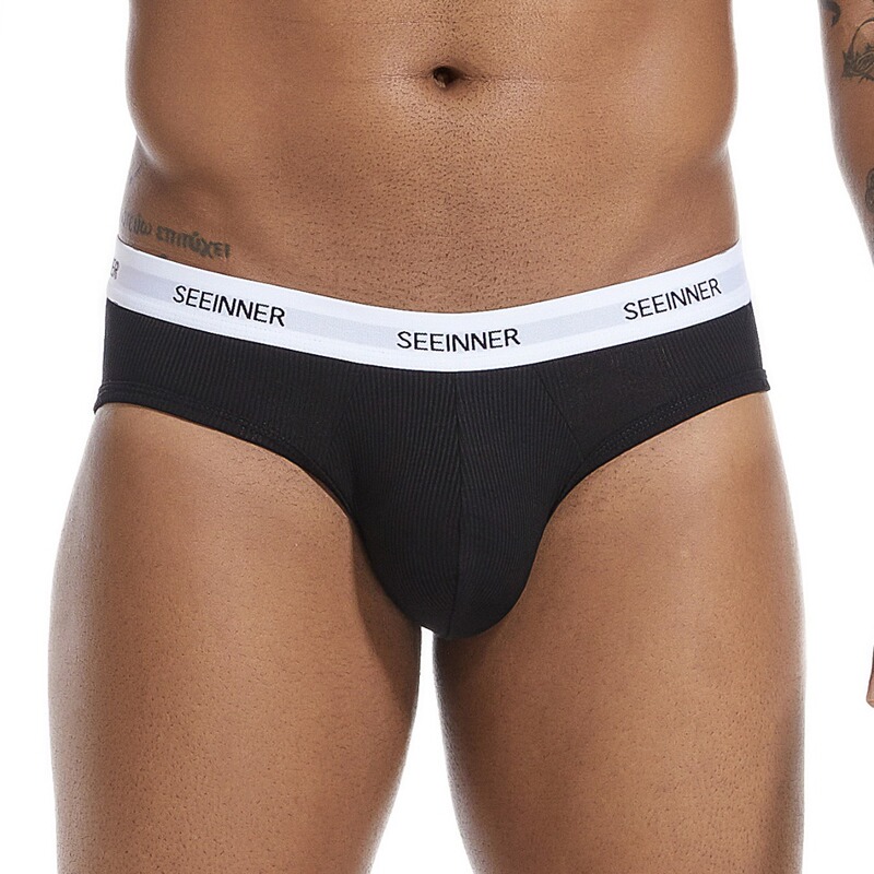 Men's Briefs Mid-Low Waist Rayon Youth Underwear Amazon Aliexpress European and American Style Large Size Breathable Comfortable