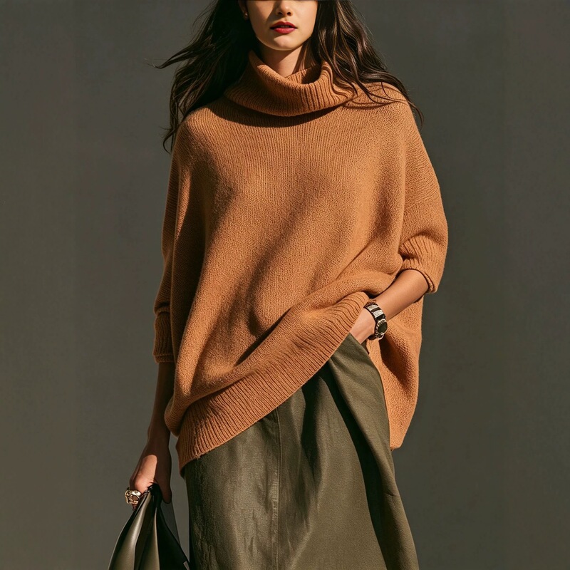 Cross-border independent store, Amazon TK, new round-neck sweater, loose and casual knitwear for autumn and winter, fashionable women's sweater