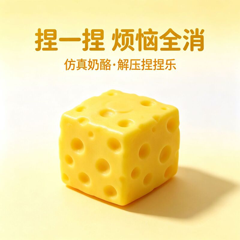 【Direct from the Source Factory】Cheese Stress Relief Toy Cross-Border Realistic Cheese Soft Gel for Stress Relief and Venting 【Direct from the Source Factory】Cheese Stress Relief Toy Cross-Border Realistic Cheese Soft Gel for Stress Relief and Venting
