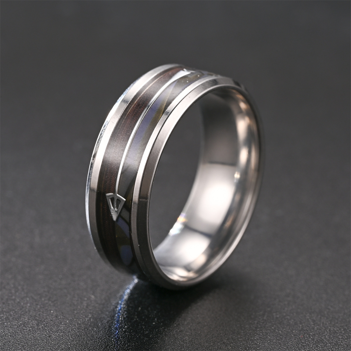 INS Style Arrow Stainless Steel Epoxy Rings 1 Piece