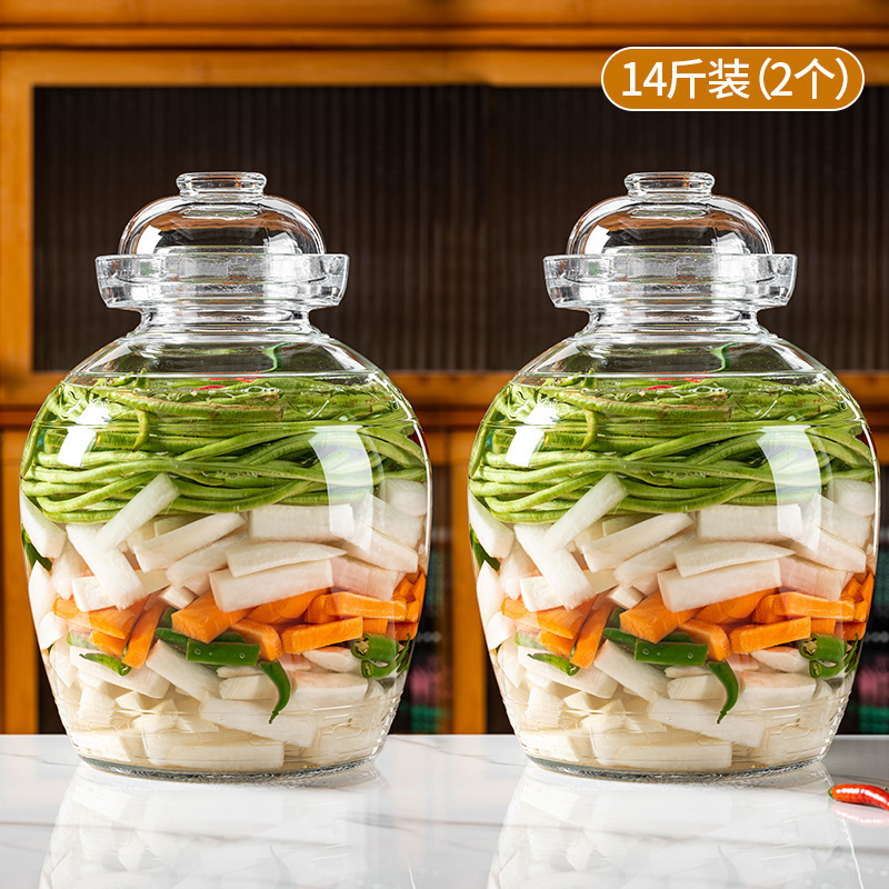 泡菜坛子加厚家用密封罐大号腌制酸菜咸菜腌菜罐储物玻璃罐|undefined