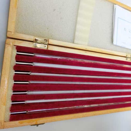 水银温度计厂家生产七支组玻璃测温计带证书木盒水银温度计