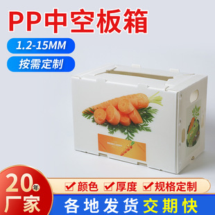 Fresh-keeping transportation fruits and vegetables pp hollow plate box foldable express logistics pp hollow plate calcium plastic turnover box