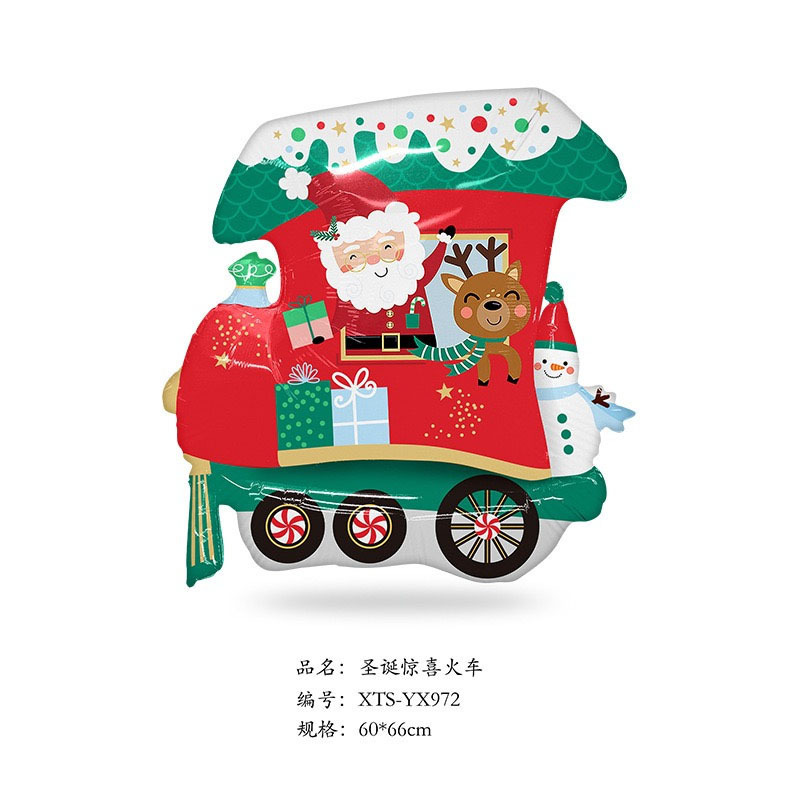 クロスボーダークリスマスサンタクロース杖ヘラジカスノーフレーク雪だるま漫画アルミフィルムバルーンクリスマスパーティー装飾ボール|undefined