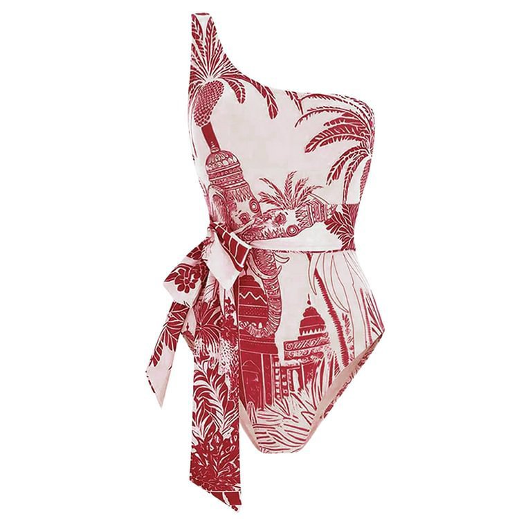 Women's Gender Women's Sexy Tree Bowknot One Piece Swimwear