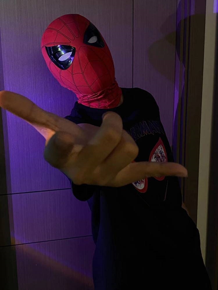 Spider-Man mask with fully automatic movable eyes, Heroic Expedition Miles, can blink, gift for children and boys