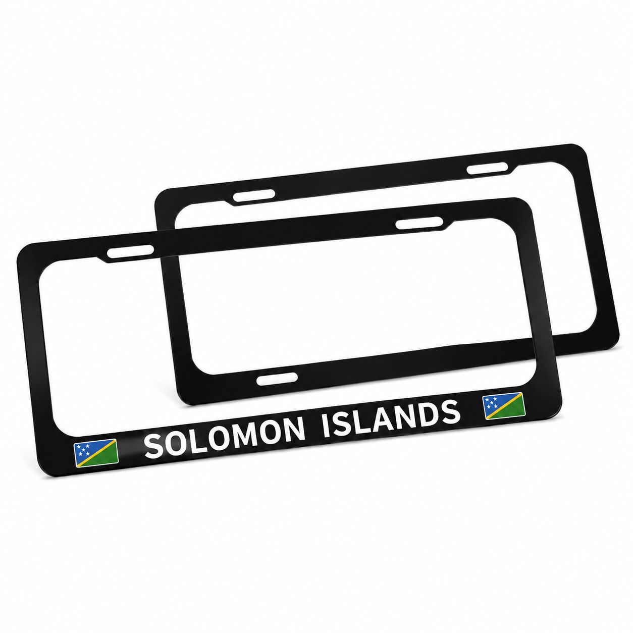Solomon Islands Printed License Plate Frame Aluminum Alloy Narrow Edge Hollow Car License Plate Holder Foreign Trade Multi-Specification License Plate Frame