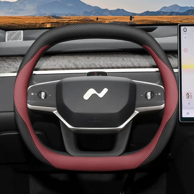 Exclusive Interior Modification Accessories, Four-Season – Steering wheel cover - ledao-exclusive-black-burgundy-ultra-thin-edition-default