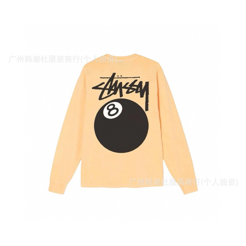 25S跨境斯图西长袖印花t恤美式潮牌STUSSY圆筒布休闲宽松男女同款|undefined