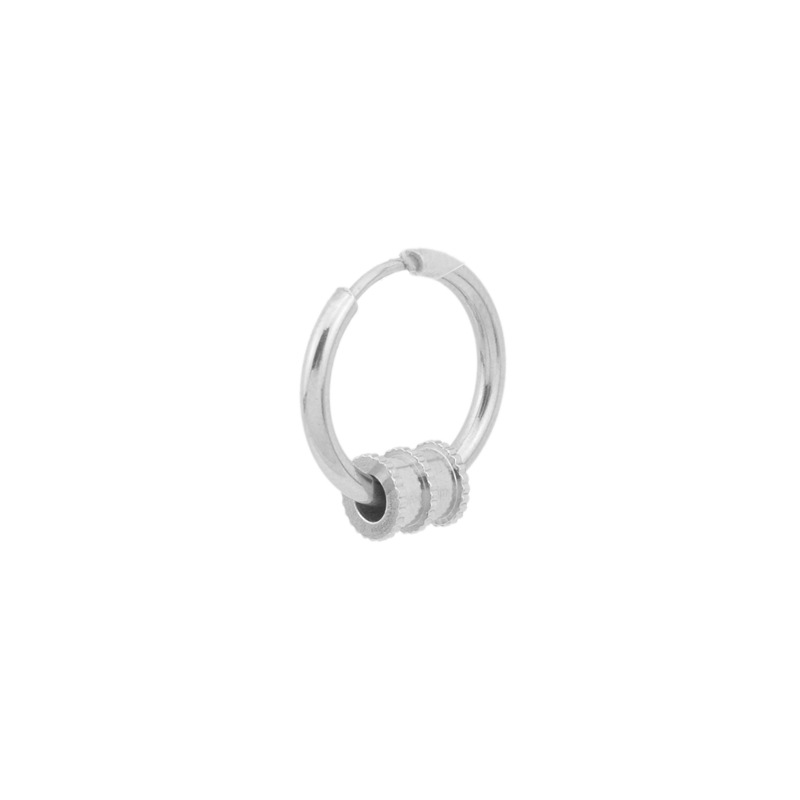 Orecchino minimalista uomo cuff lucente stile doppio indosso cool_voghion.com