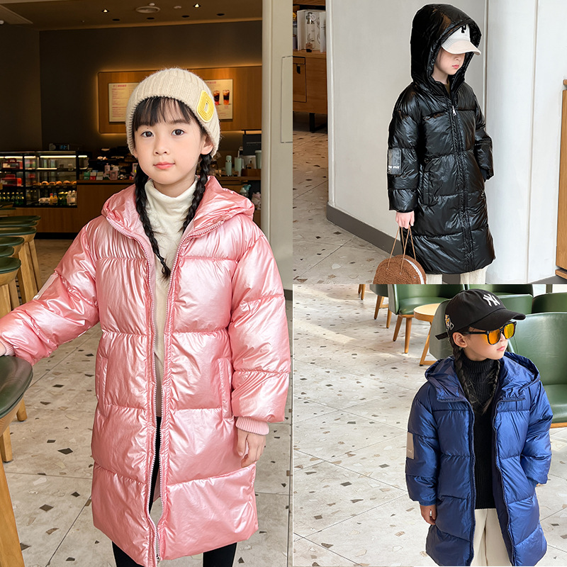 Children's down padded jacket, long-sleeve padded coat for boys and girls, thick winter outerwear, trendy Korean style