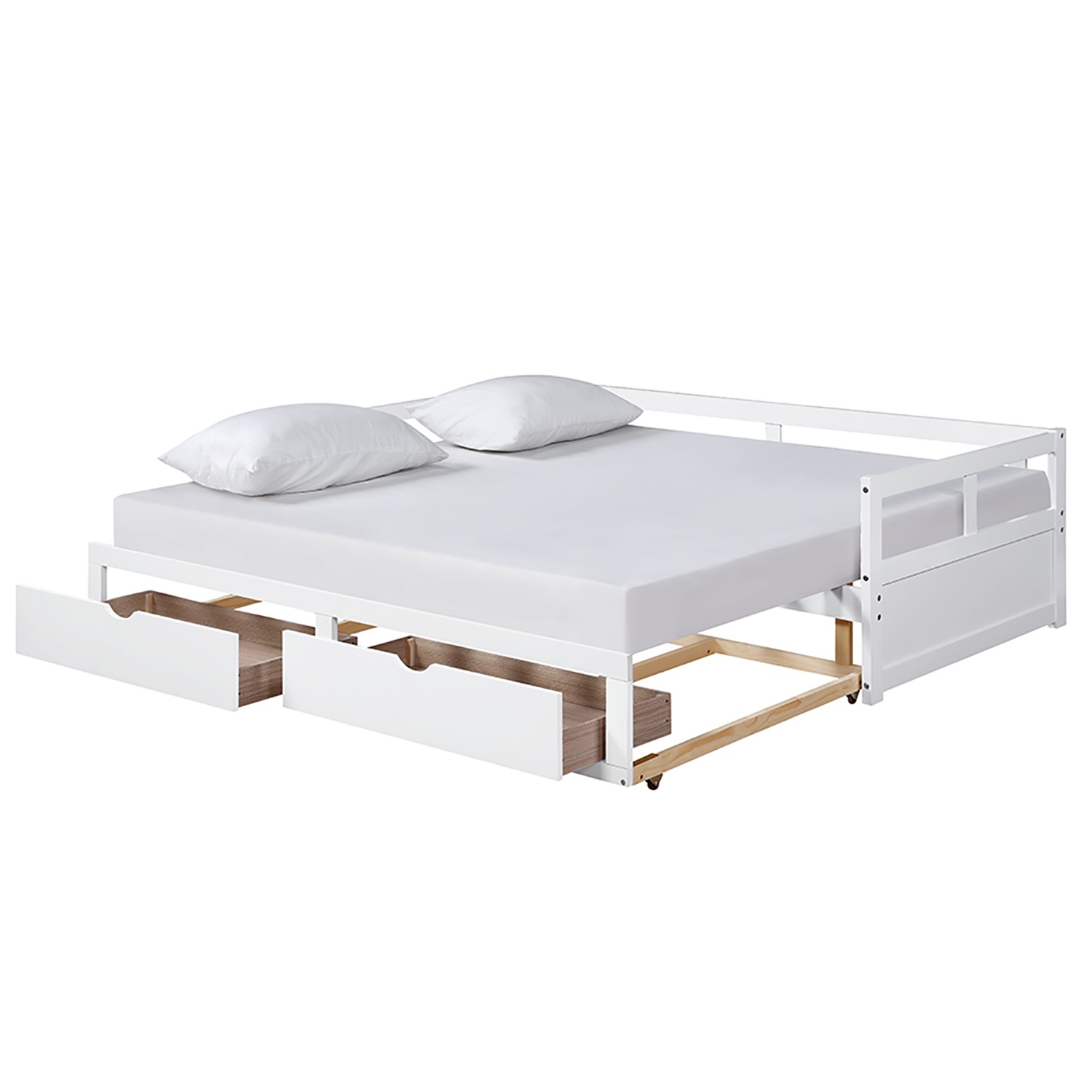 Sofá cama de madera sólida plegable multifuncional de doble propósito pequeño tipo de sala de estar retractable push-pull goma madera tela sofá