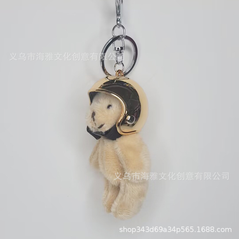 Estilo coreano 9cm pelo largo motocicleta oso muñeca extremidades móvil tire molino de viento motocicleta teléfono móvil colgante bolsa coche