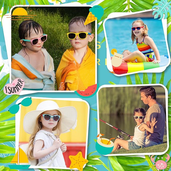 Nuevas gafas de sol a juego con uñas de arroz para niños TEMU, gafas de sol para niños y niñas, protección UV coreana, sombra de verano para bebés